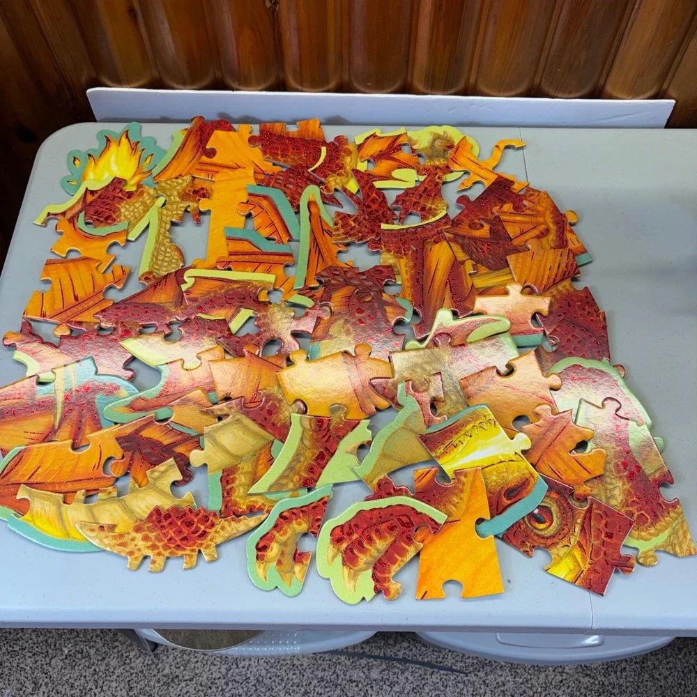 Peaceable Kingdom Shiny Dragon Floor Puzzle 55 Piece Foil Accents Ages 5+ PZ52